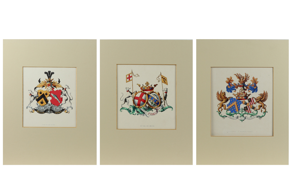 15 coloured engravings with crests || Lot van 15 ingekleurde gravures met wapenschilden - Image 6 of 6