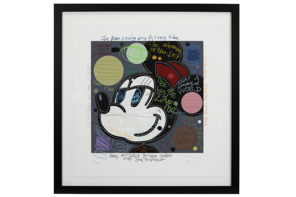 David Spiller plate signed pendant of screenprints with Mickey and Minnie with the monogram of the - Image 5 of 7