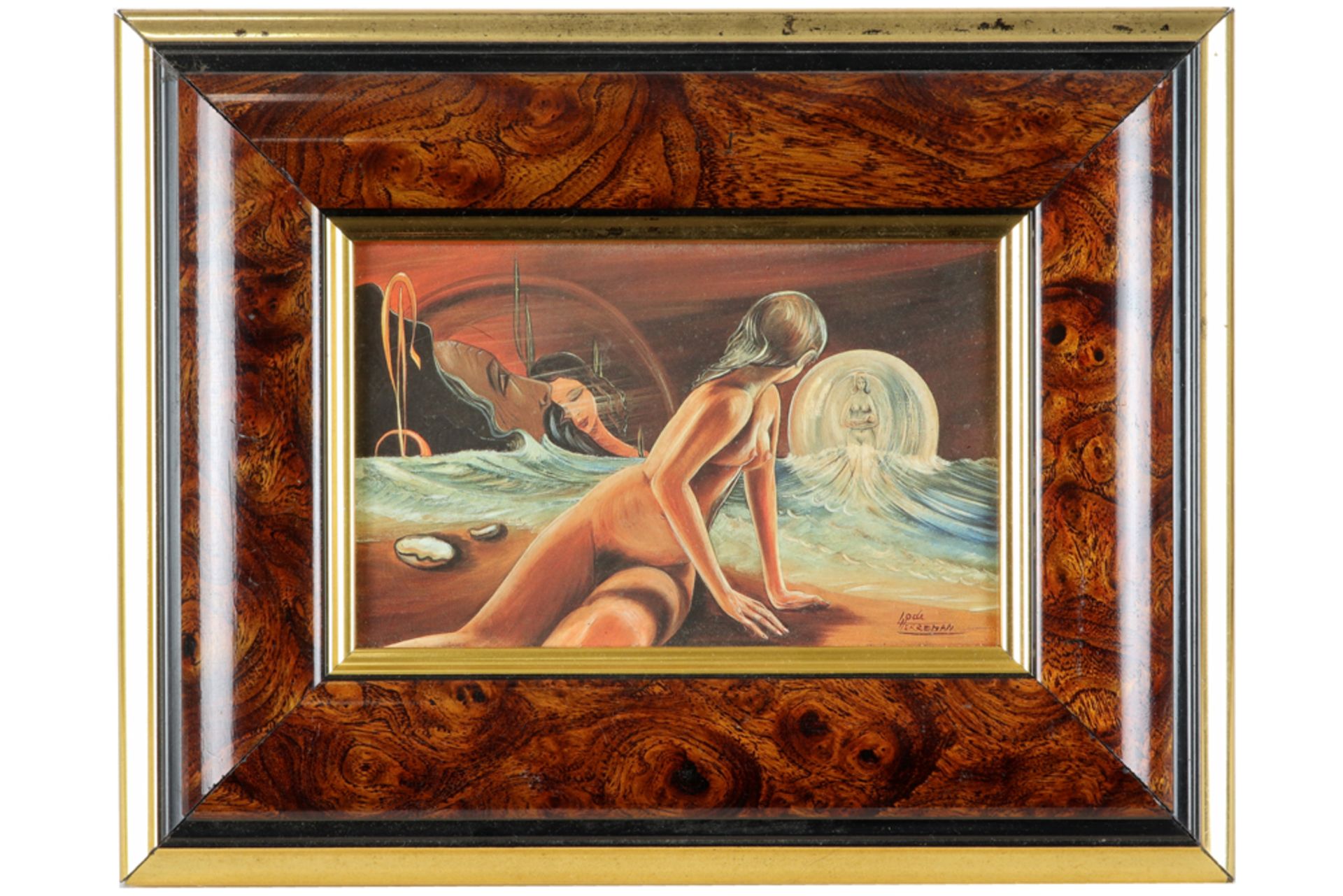 series of seven small oil on canvas with a surrealist theme by the Belgian artist Lode Herreman ( - Bild 3 aus 8