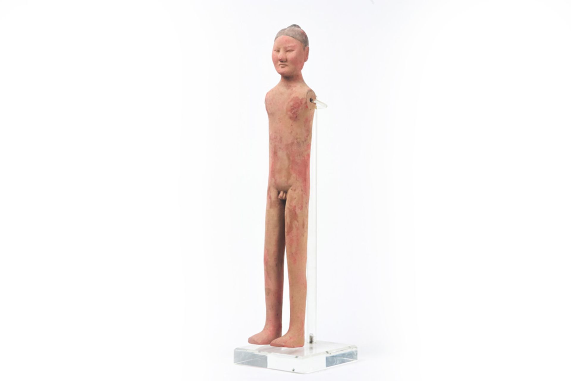 Chinese Han period male "Yang Ling" tomb figure in earthenware || CHINA - HAN - DYNASTIE (206 voor - - Image 2 of 5