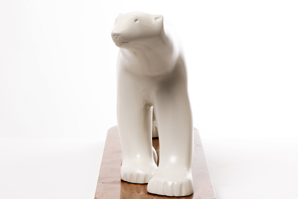 François Pompon signed "White polar Bear" sculpture in bronze with white patina posthumous cast by - Image 2 of 6