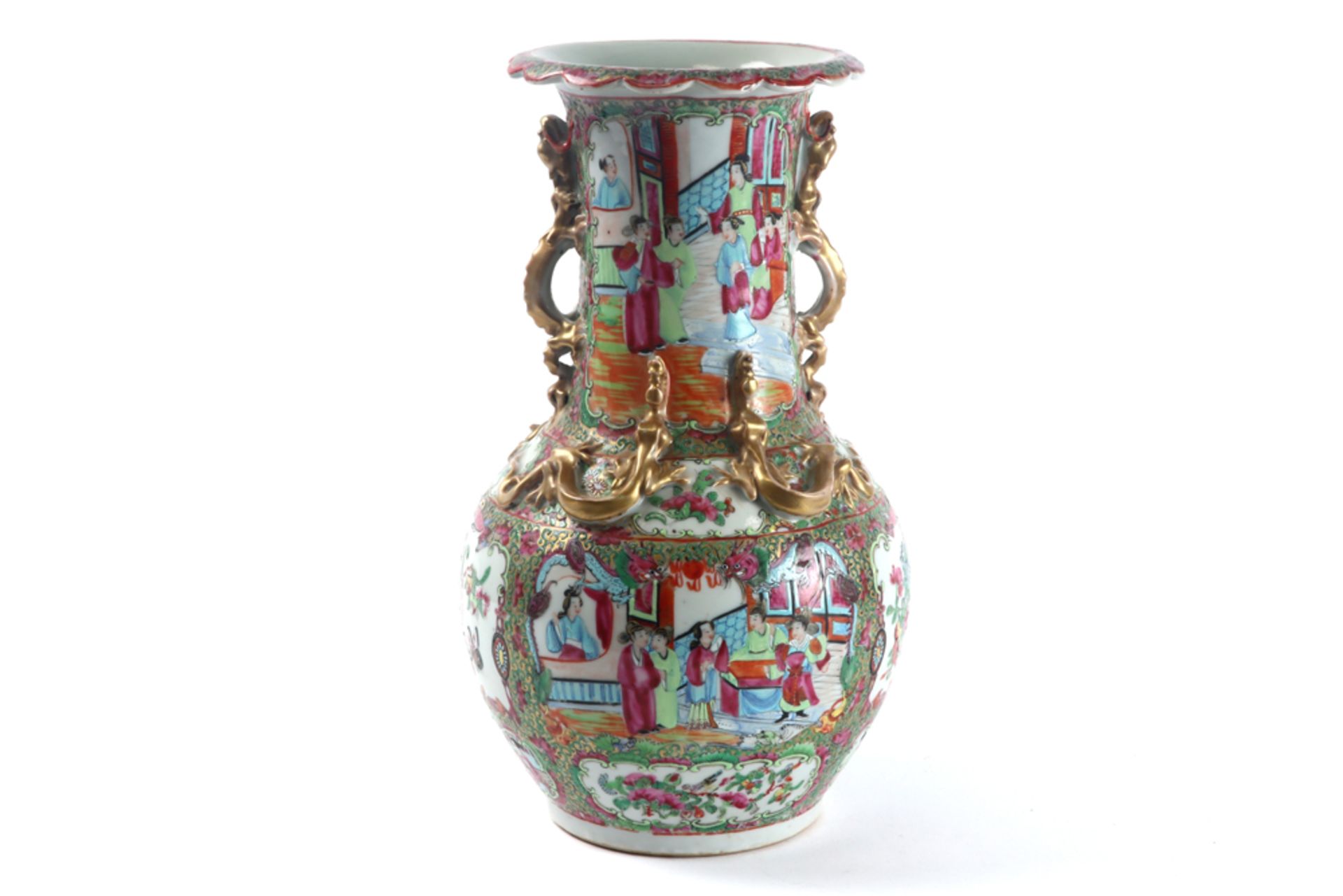 19th Cent. Chinese vase in porcelain with a Cantonese decor || Negentiende eeuwse Chinese vaas in - Bild 5 aus 7