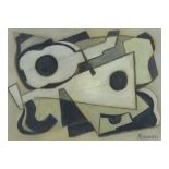 20th Cent. East European Cubist style mixed media - signed in Cyrillic and dated (19)51 || OOST-
