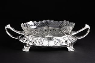 antique 1905 dated German Art Nouveau centrepiece/planter in marked silver with typical whiplash