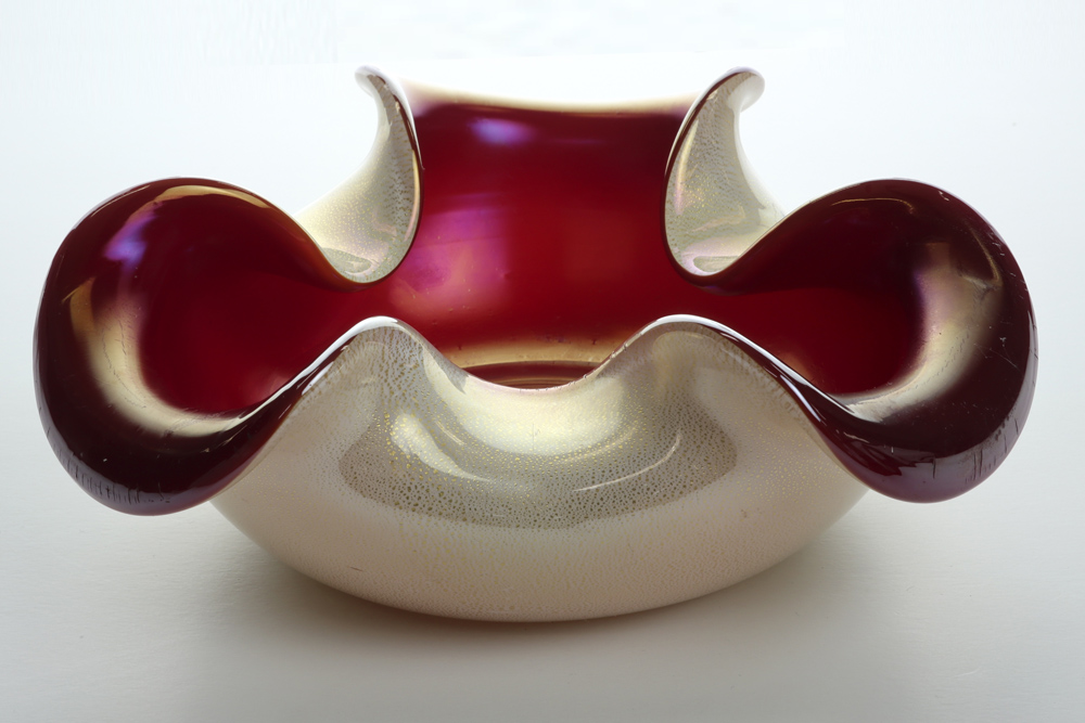 forties' three-lobed Angelo Seguso bowl made at Seguso Vetri d'Arte - Murano || ANGEL SEGUSO (1921 -