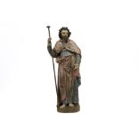 16th Cent. European gothic style "Saint with book" sculpture in polychromed wood || EUROPA - 16°