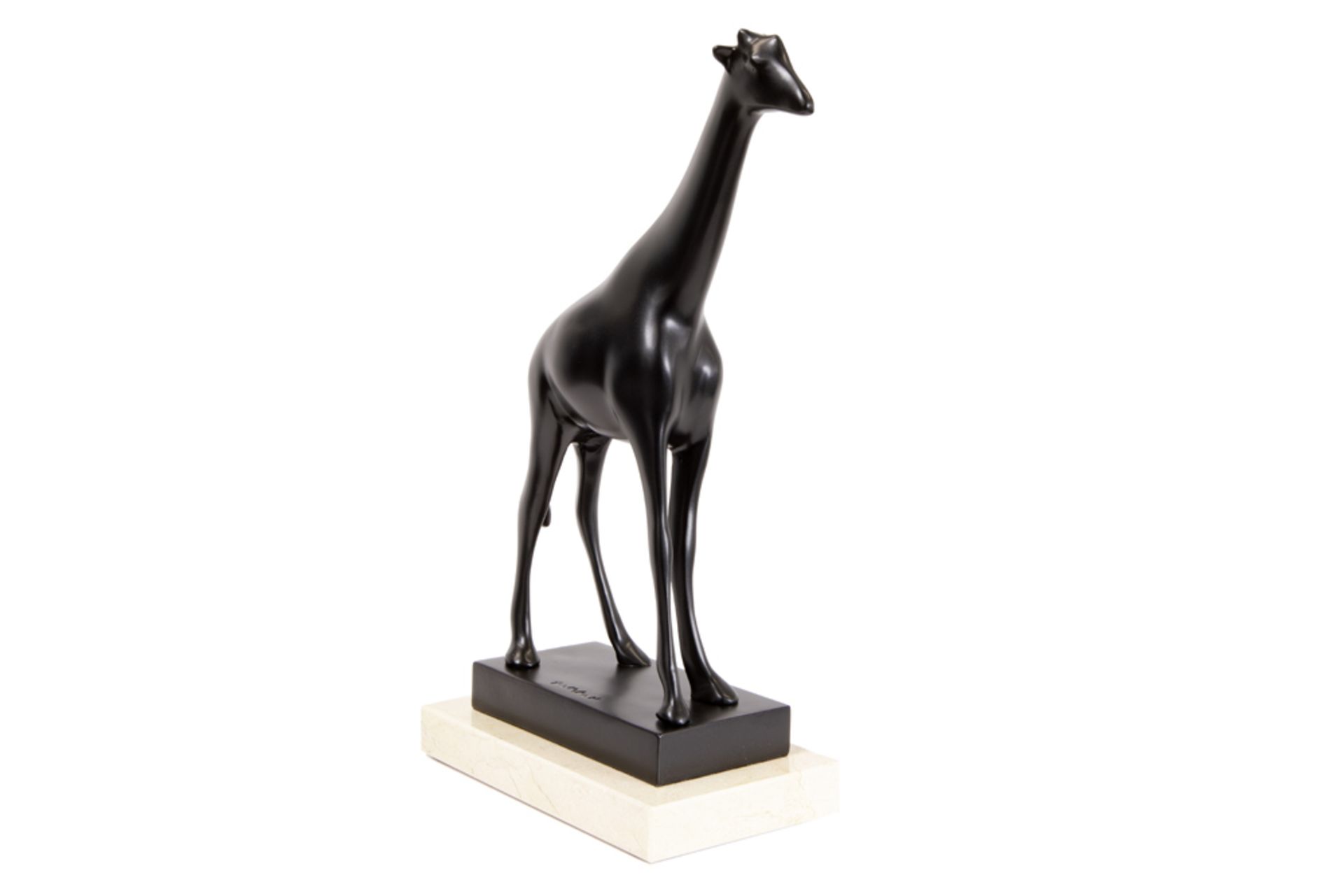 François Pompon signed "Grande Giraffe" sculpture in bronze with black patina posthumous cast by - Image 2 of 5