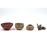 four pieces of Ancient Pakistan Baluchistan Indus Culture Nindowari earthenware : a zeeboe and three