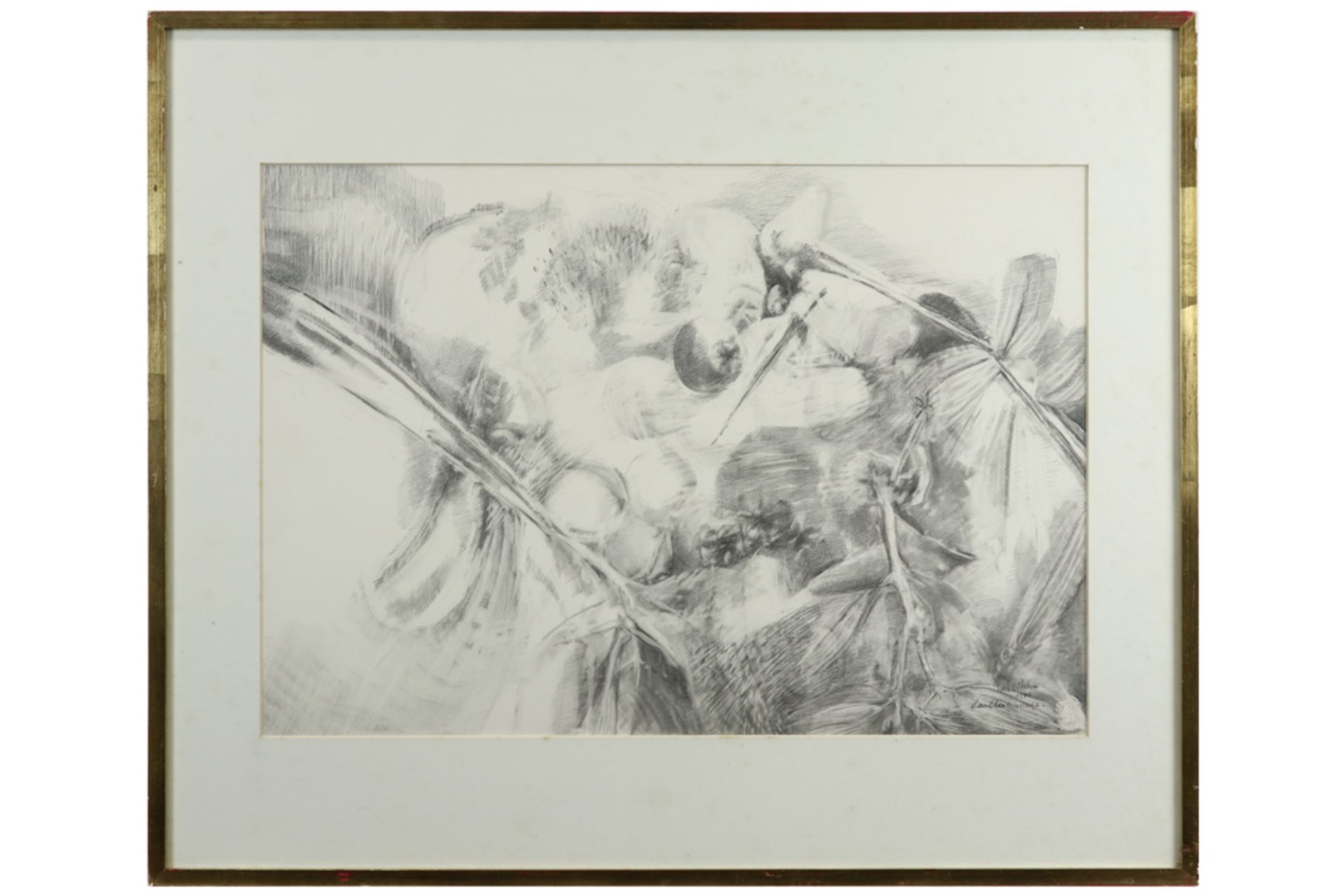 20th Cent. Belgian drawing - titled, signed Roel D'Haese and dated 1980 || D'HAESE ROEL (1921 - - Image 3 of 3