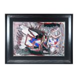 Karel Appel signed and (19)91 dated oil on paper on canvas with certificate by Nieuwenhuizen