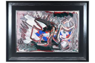 Karel Appel signed and (19)91 dated oil on paper on canvas with certificate by Nieuwenhuizen