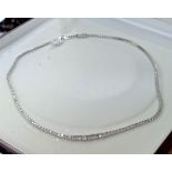 18CT WHITE GOLD GRADUATED 3/4 WAY 2.50 CARATS DIAMOND TENNIS NECK.ACES WITH VALUATION OF £7995