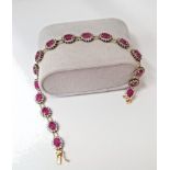 8CT RUBY 2.25CT DIAMOND BRACELET 18CT YELLOW GOLD WITH GIFT BOX AND VALUATION CERTIFICATE OF £4900