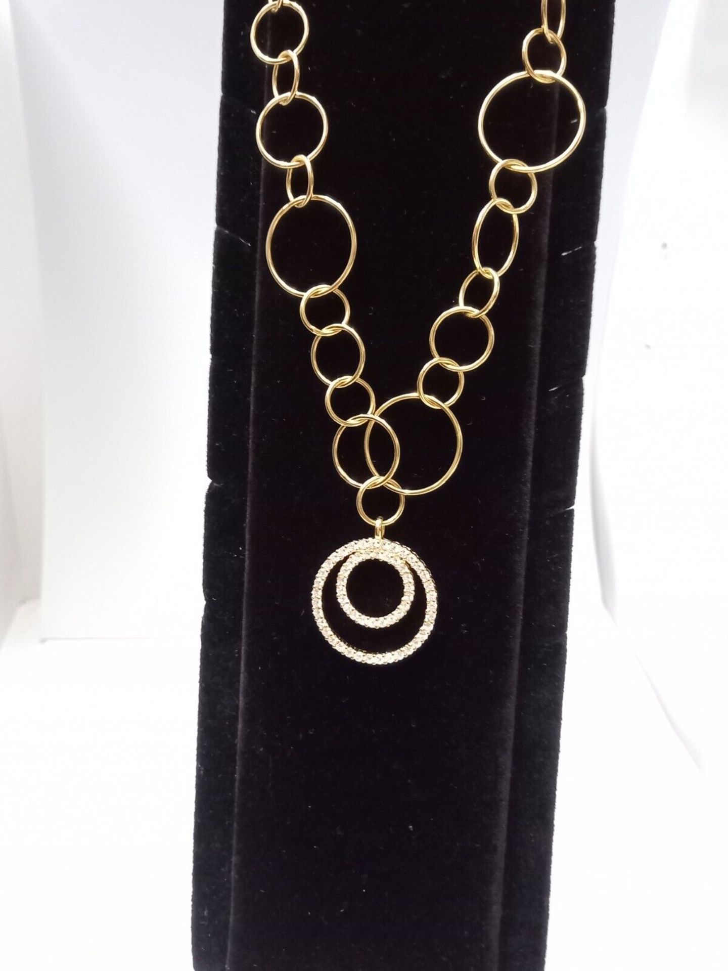 GOLD MULTI CIRCLES VERMEIL 925 SILVER ITALY NECKLACE - Image 2 of 3