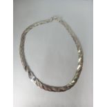 925 STERLING SILVER FLAT TRIPPLE SNAKE NECKLACE 9MM CHOKER 45CM