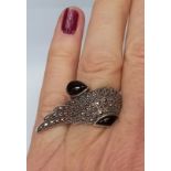 STATEMENT MARCASITE SILVER RING