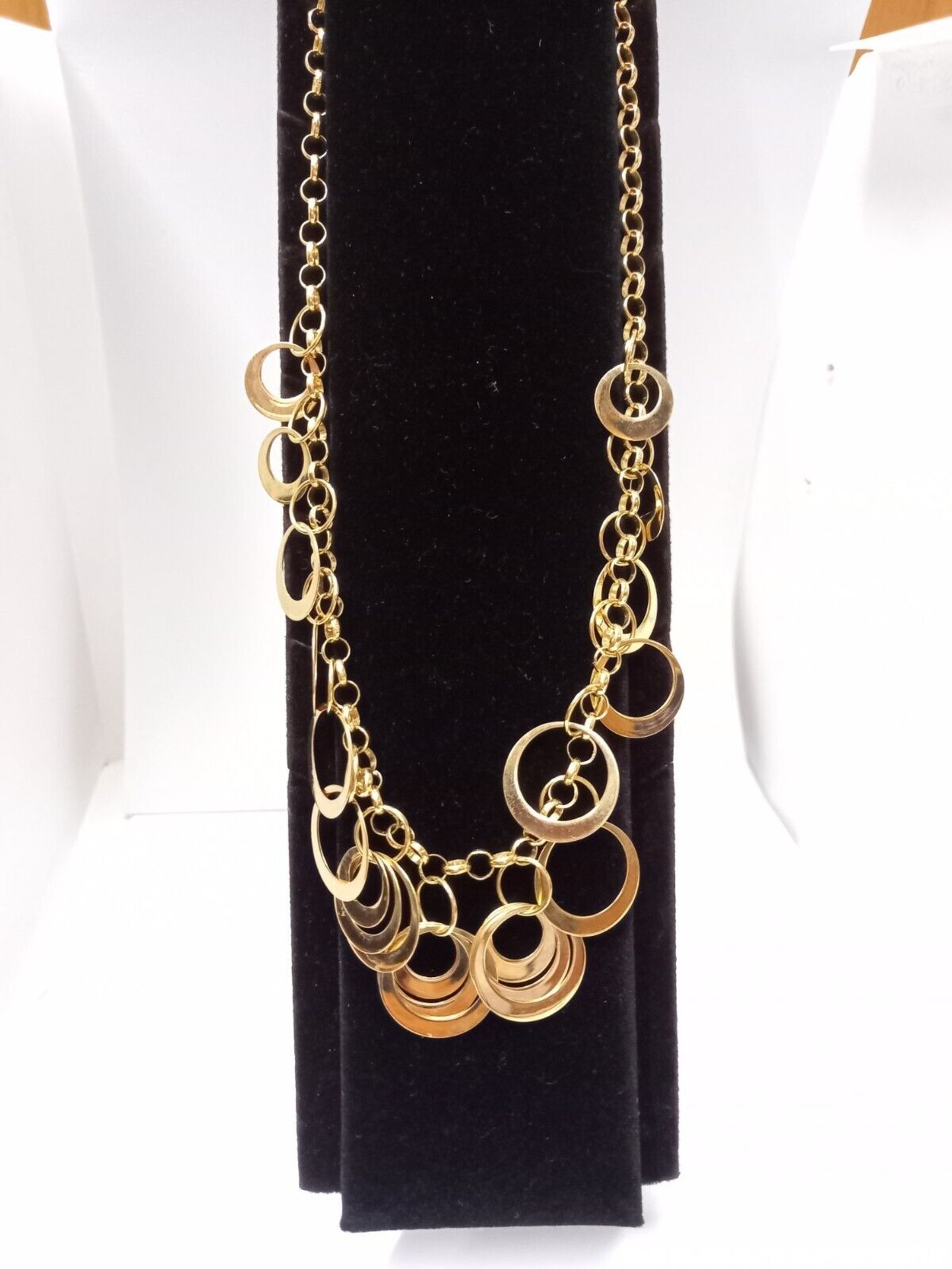 GOLD MULTI CIRCLES VERMEIL 925 SILVER ITALY NECKLACE - Image 2 of 3