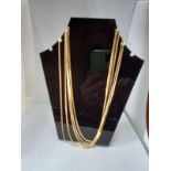 GOLD MULTI STRAND GOLD VERMEIL 925 SILVER ITALY NECKLACE.