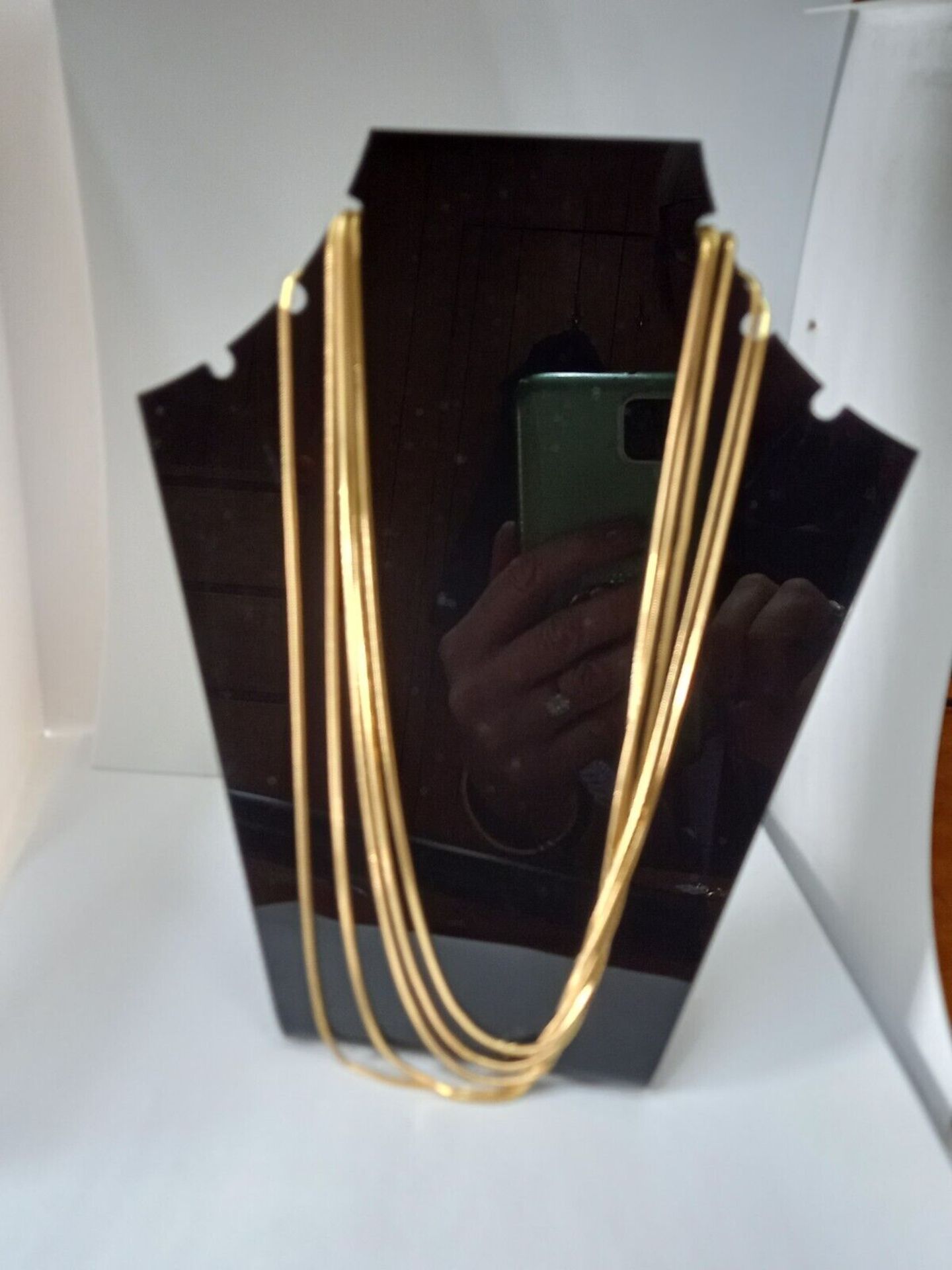 GOLD MULTI STRAND GOLD VERMEIL 925 SILVER ITALY NECKLACE.