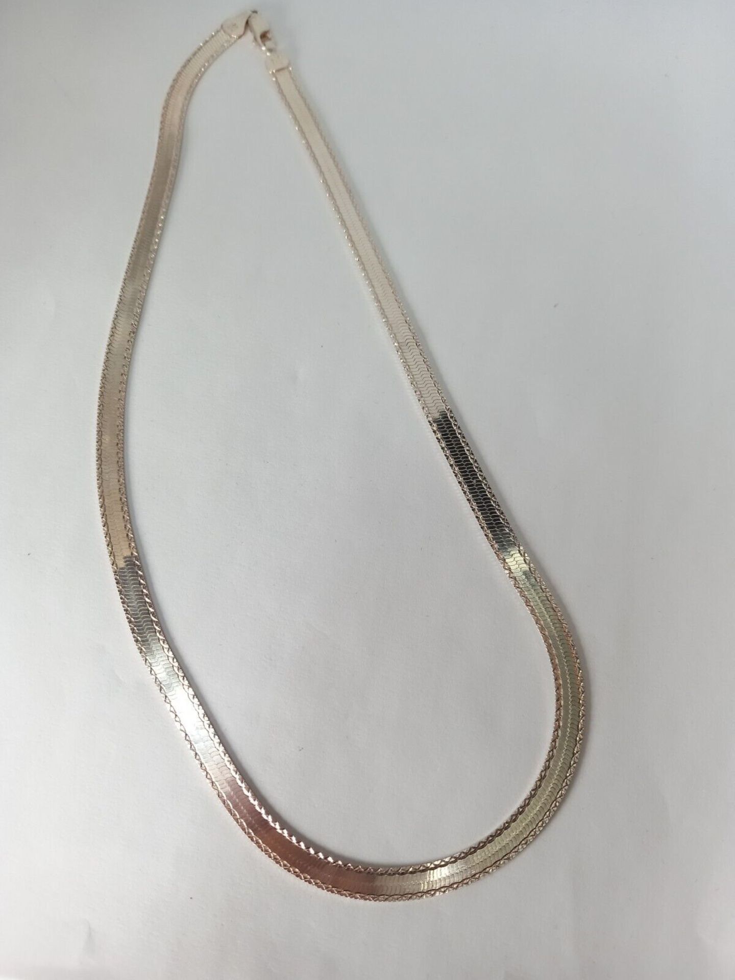 925 STERLING SILVER FLAT SNAKE NECKLACE 6MM CHOKER 45CM