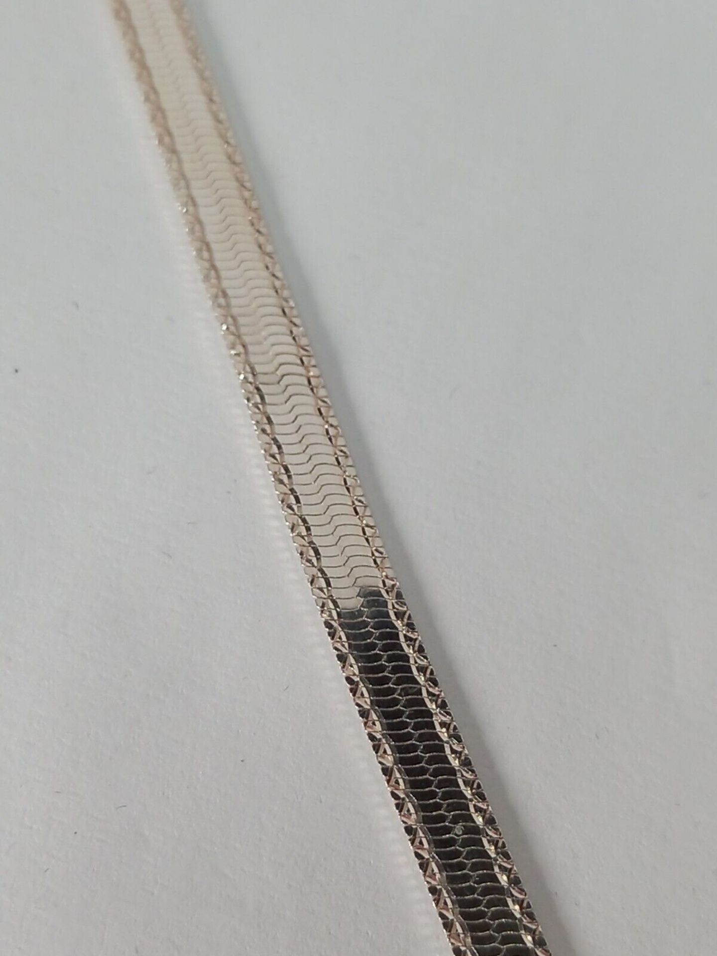 925 STERLING SILVER FLAT SNAKE NECKLACE 6MM CHOKER 45CM - Image 3 of 4