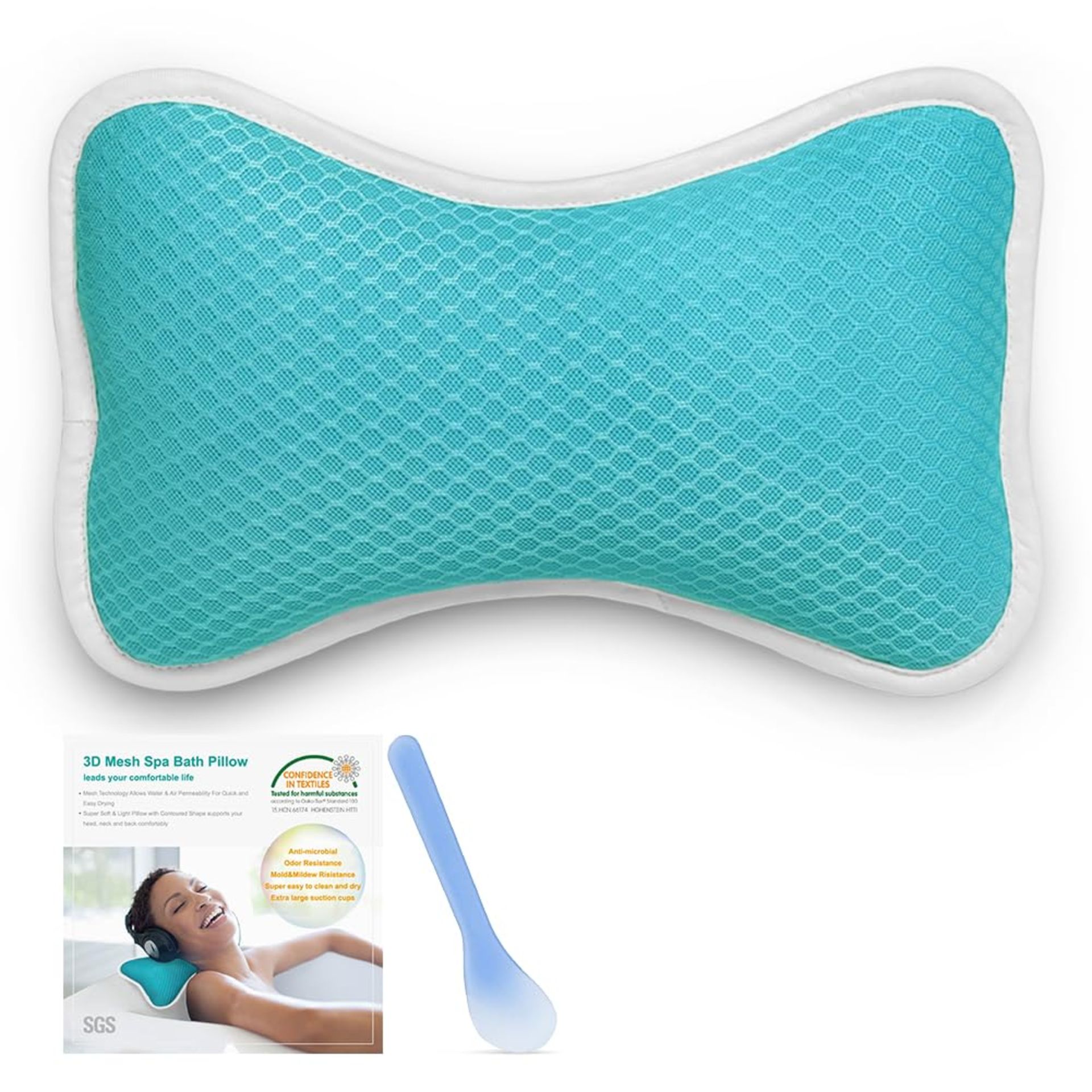 60 X NEW SPA MESH BATH PILLOW BLUE - Image 2 of 4