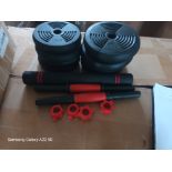 PALLET OF 32 SETS X ADJUSTABLE DUMBELL/BARBELL SETS WITH WEIGHTS
