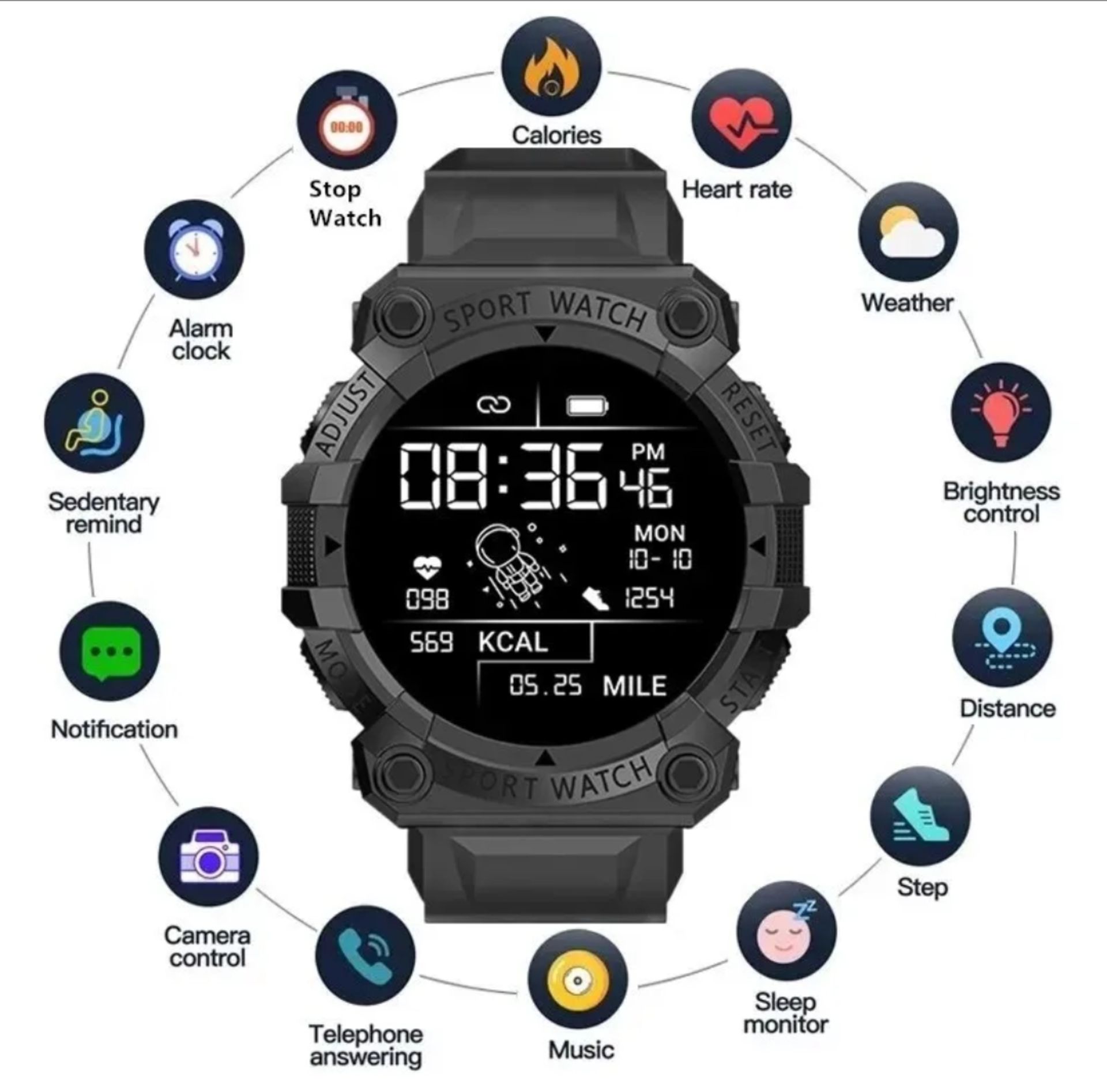 10 X FITNESS HEART RATE MONITOR SMART WATCHES