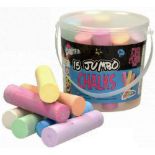 100 X TUBS OF 15PC COLOURED PLAYGROUND JUMBO CHALK