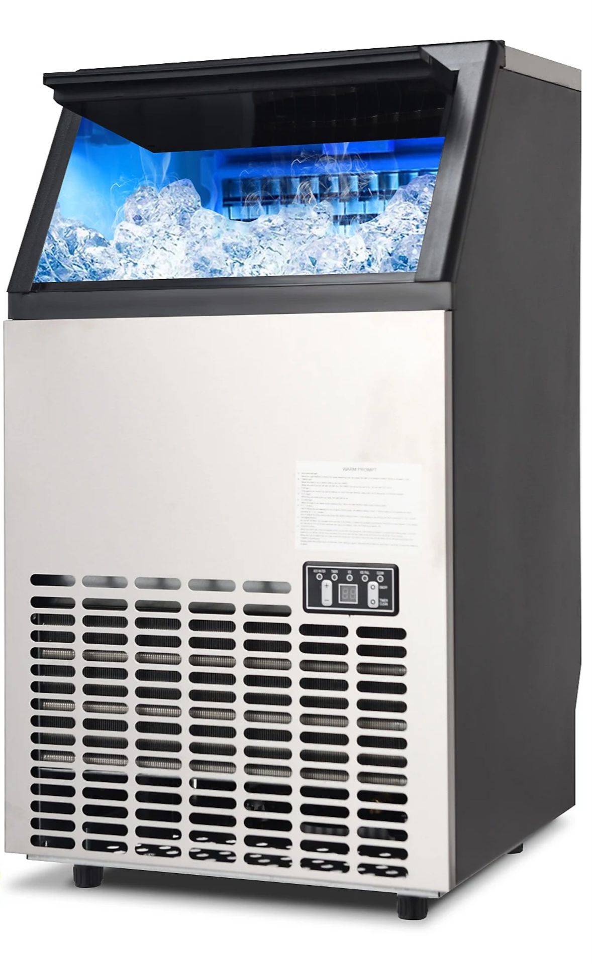 RRP £489 - NO VAT. COSTWAY COMMERCIAL, HOME, OFFICE ICE CUBE MAKING MACHINE SELF-CLEANING