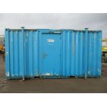 16 FT FEET FOOT SECURE SHIPPING CONTAINER TOILET BLOCK 3 + 1