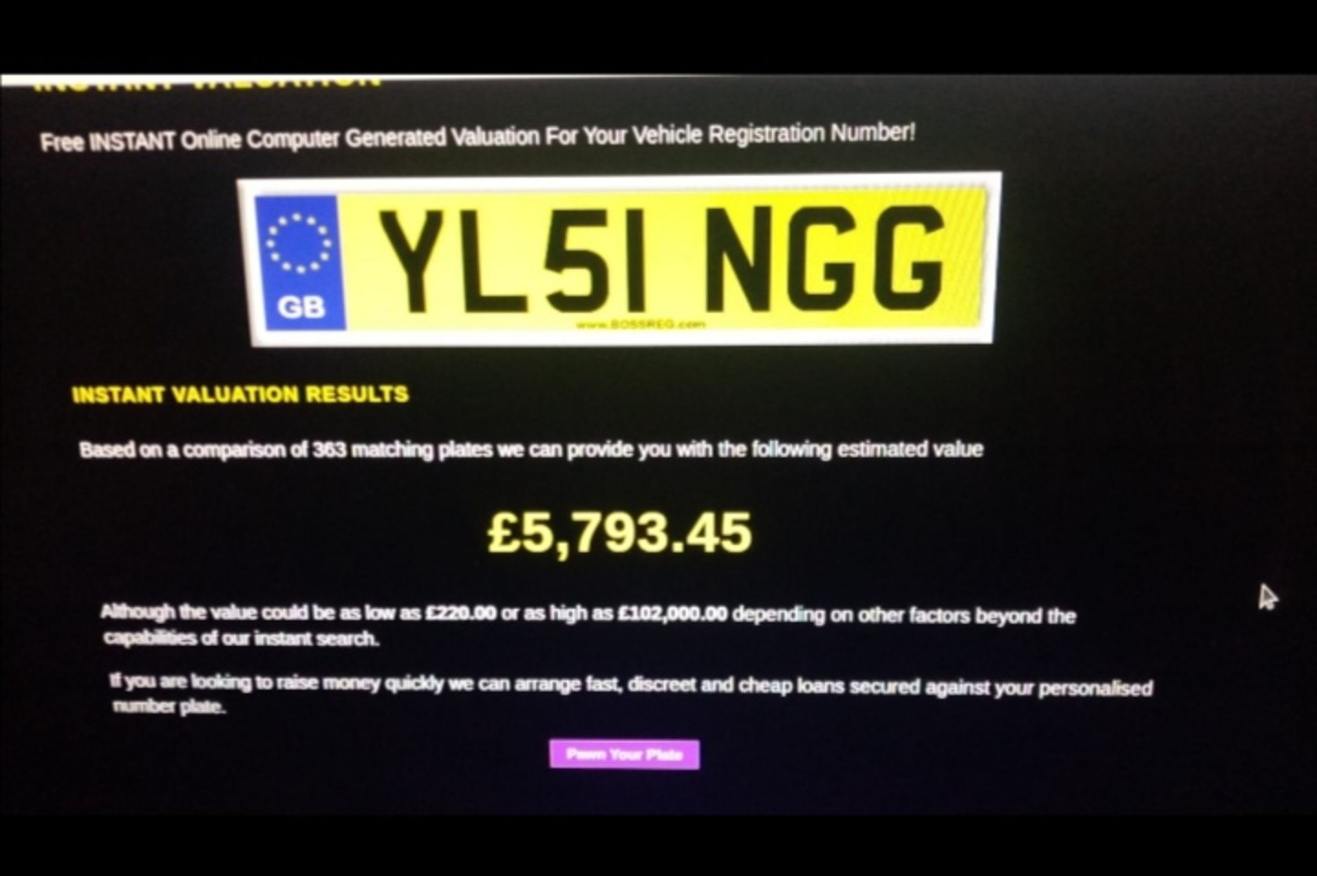 PERSONALIZED CAR REGISTRATION YL51NGG
