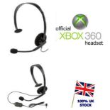 JOBLOT 500 X NEW OFFICIAL XBOX 360 LIVE ONLINE CHAT HEADSET WITH MIC GAMING HEADPHONES 2.5MM AUX