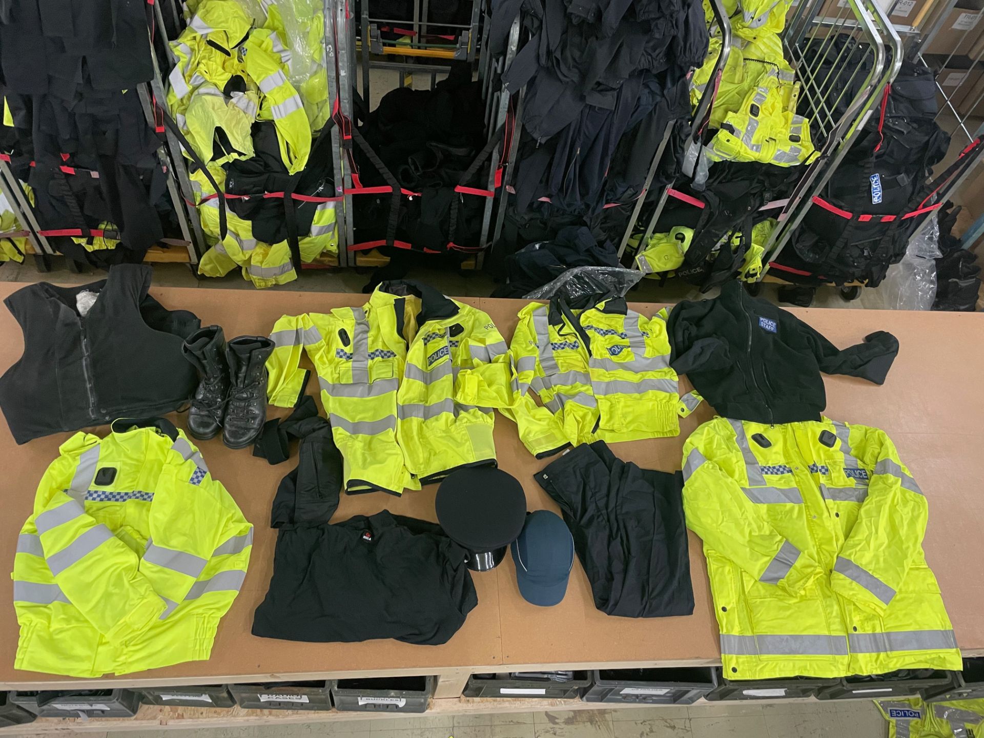 5 X BAGS STUFFED WITH EX POLICE UNIFORM CLOTHING & ACCESSORIES - RRP £1375.00 - NO VAT ON HAMMER