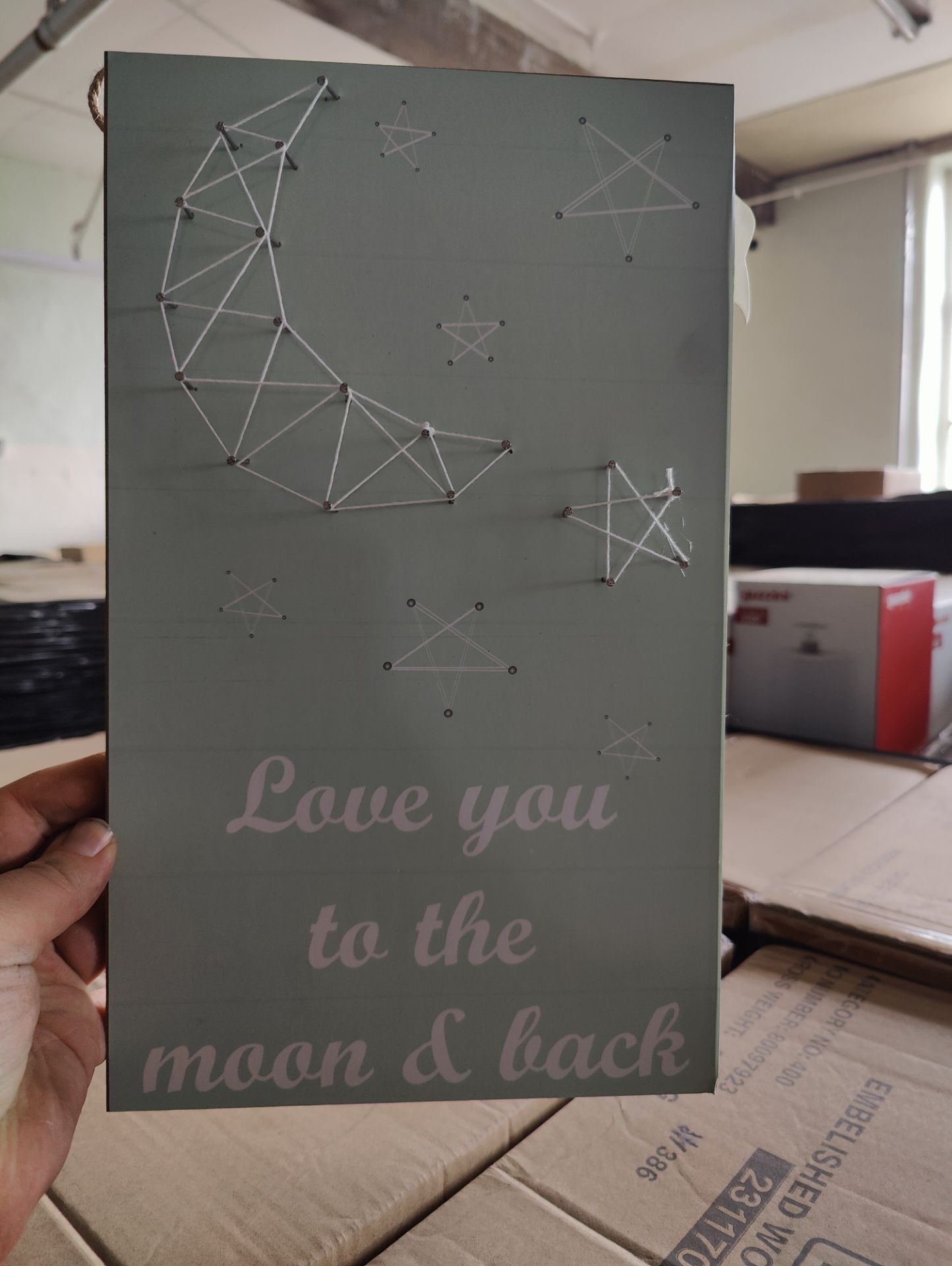 PALLET CONTAING 100 X WOODEN 3D WALL PLAQUE "LOVE YOU TO THE MOON & BACK" - Image 4 of 4