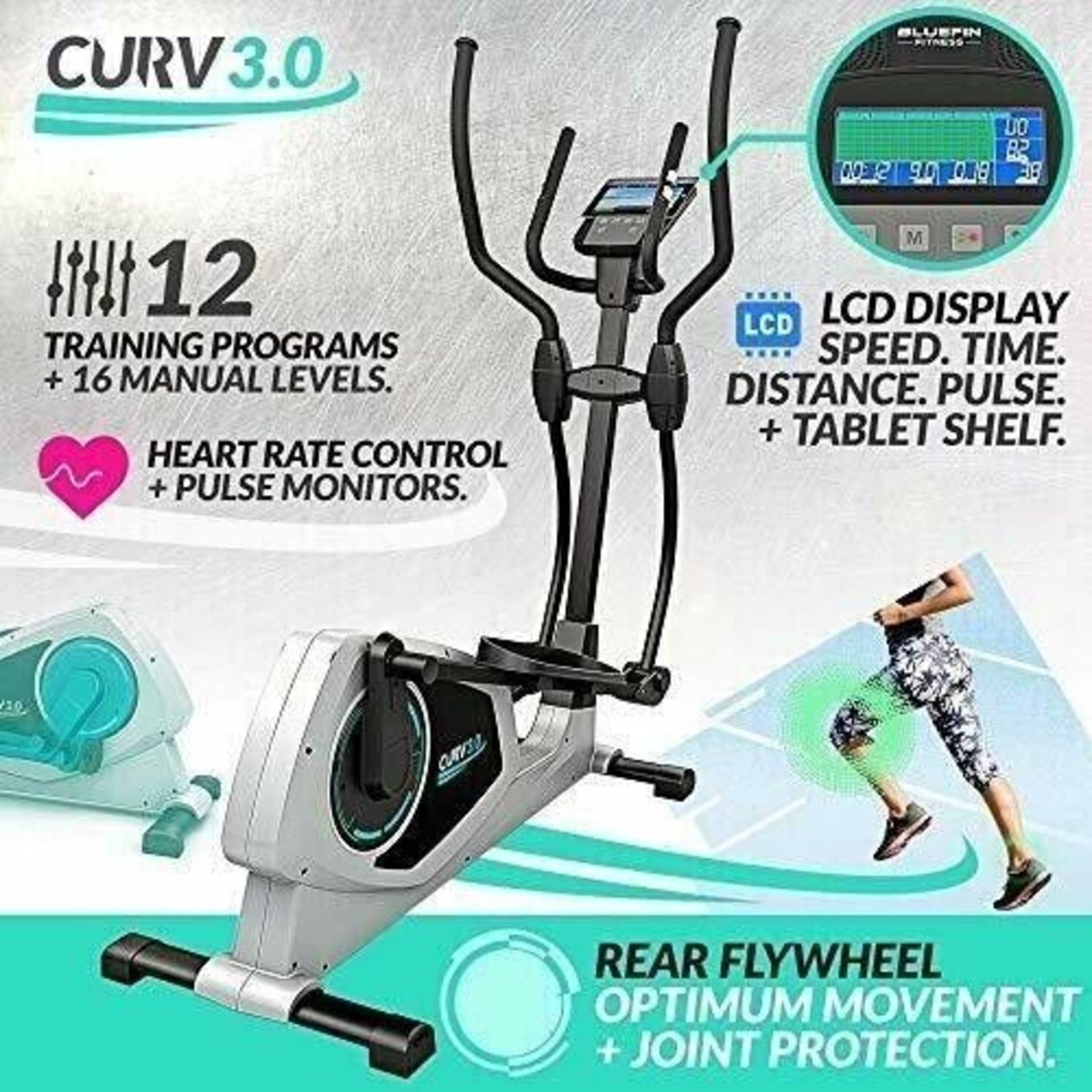 BLUEFIN FITNESS CURV 3.0 ELLIPTICAL AIR-WALKER CROSS TRAINER AND STEP MACHINE RRP £749.00 - Image 4 of 4