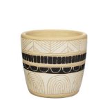 18 X NEW S&B BLACK & WHITE SGRAFFITO PLANTER