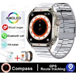 NEW STAINLESS STEEL ANDROID IOS SMARTWATCH BLOOD PRESSURE BLUETOOTH CALL GPS - FREE DELIVERY