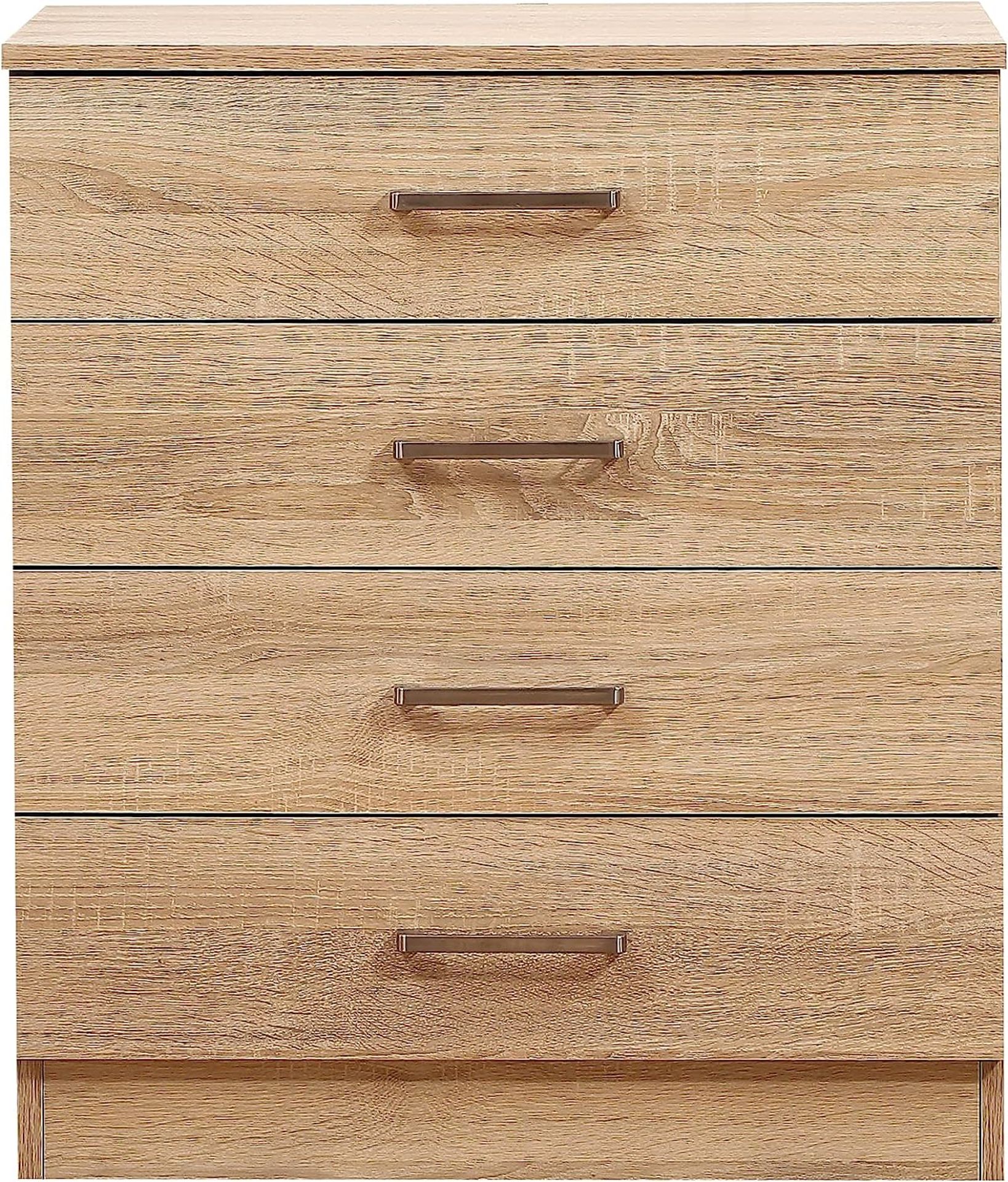 SONOMA OAK COLOURED 4 DRAWER CHEST - Image 4 of 4