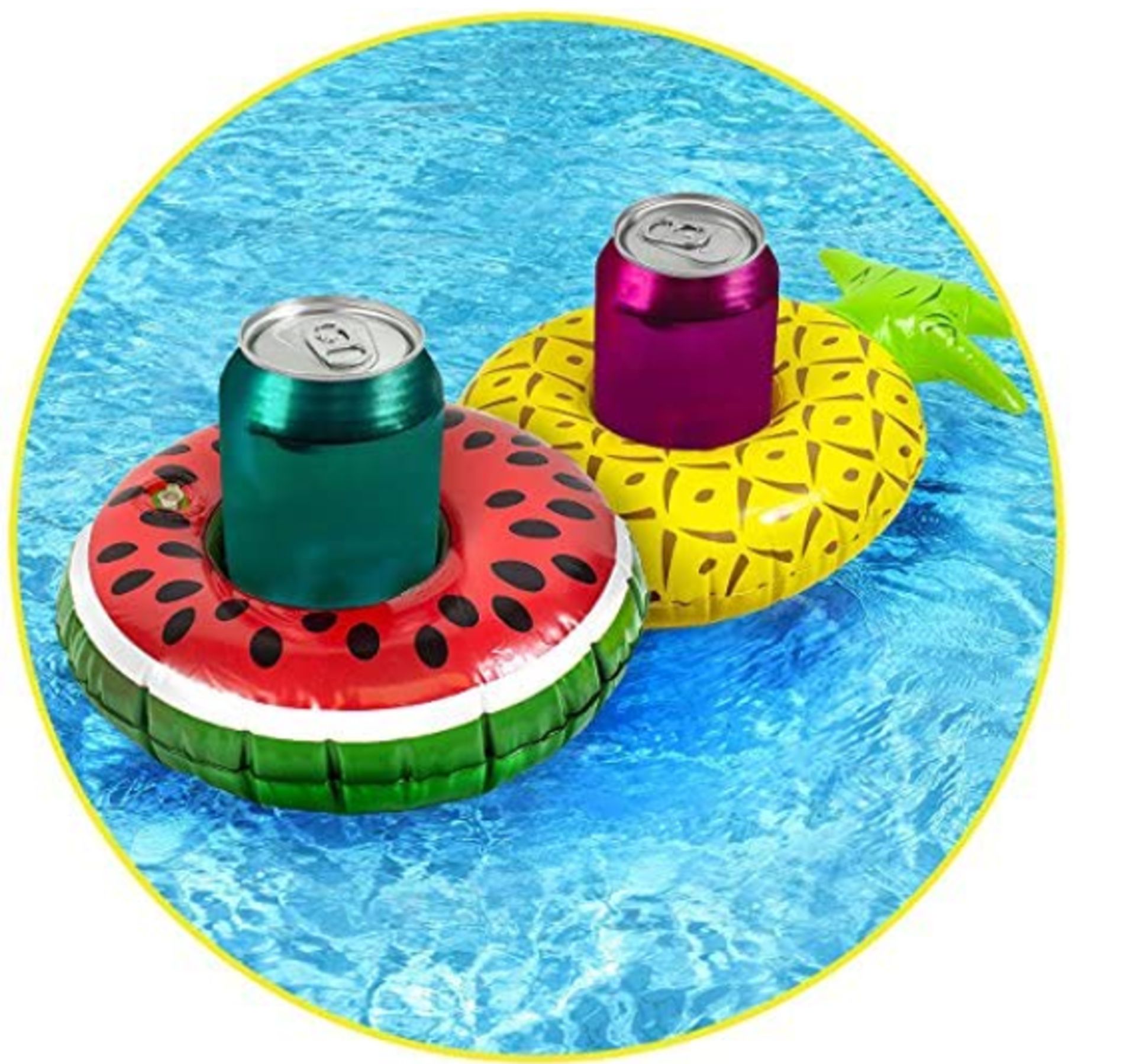 JOBLOT 5,080 X WATERMELON AND PINEAPPLE INFLATABLE DRINKS HOLDER