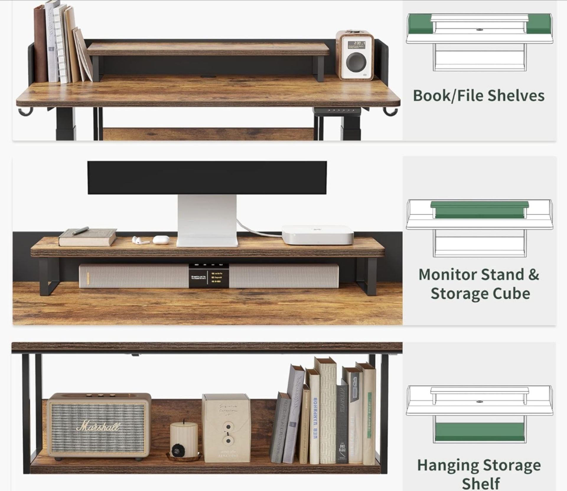 JOBLOT OF 5 X NEW BOXED ELECTRIC HEIGHT SIT STAND UP DESK - 120 * 60CM - Image 3 of 8