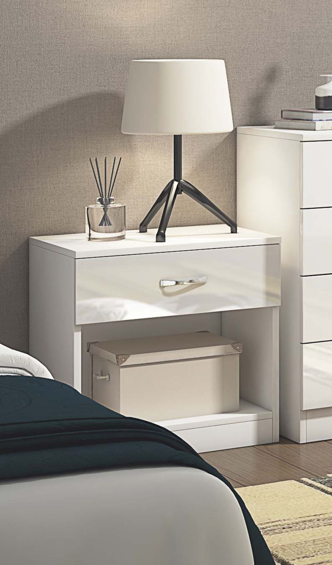 10 X NEW WHITE HIGH GLOSS BEDSIDE