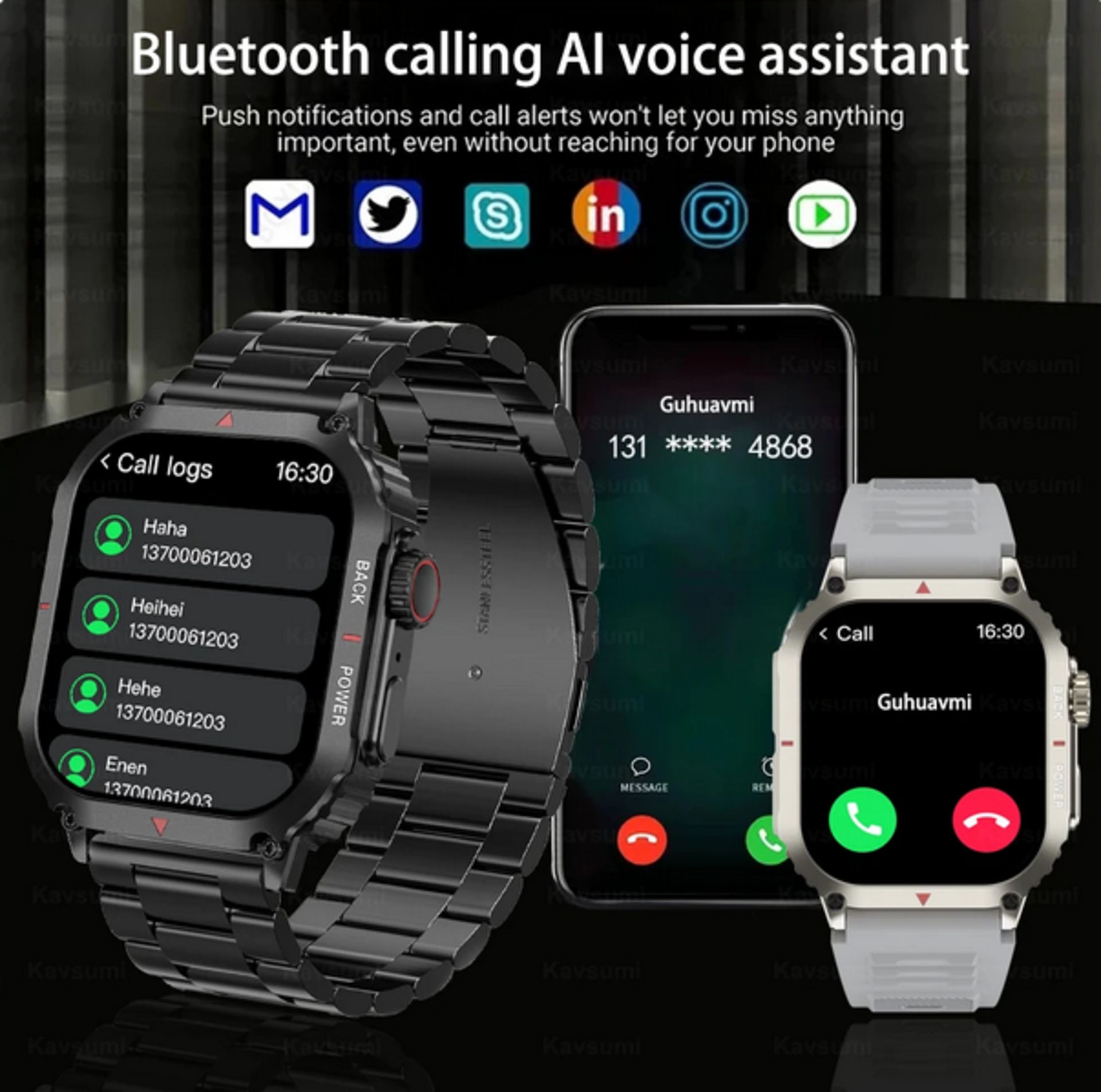 NEW STAINLESS STEEL ANDROID IOS SMARTWATCH BLOOD PRESSURE BLUETOOTH CALL GPS - FREE DELIVERY - Image 5 of 5