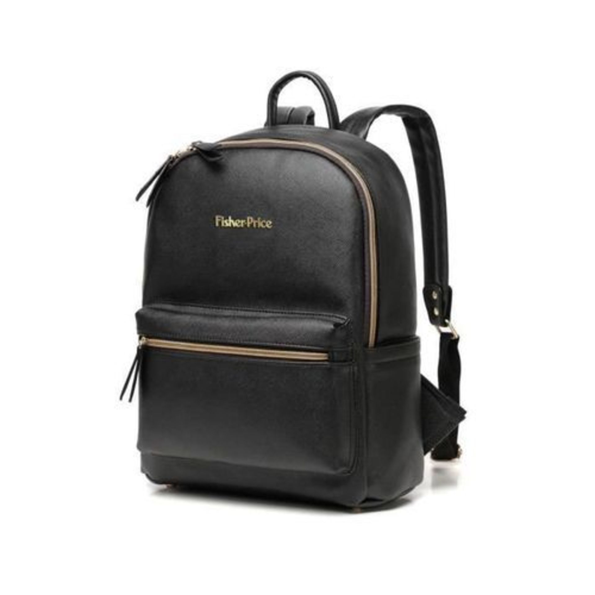 90 X NEW FP BACKPACK+ACC 27X17X38 BLACK FAUX LEATHER