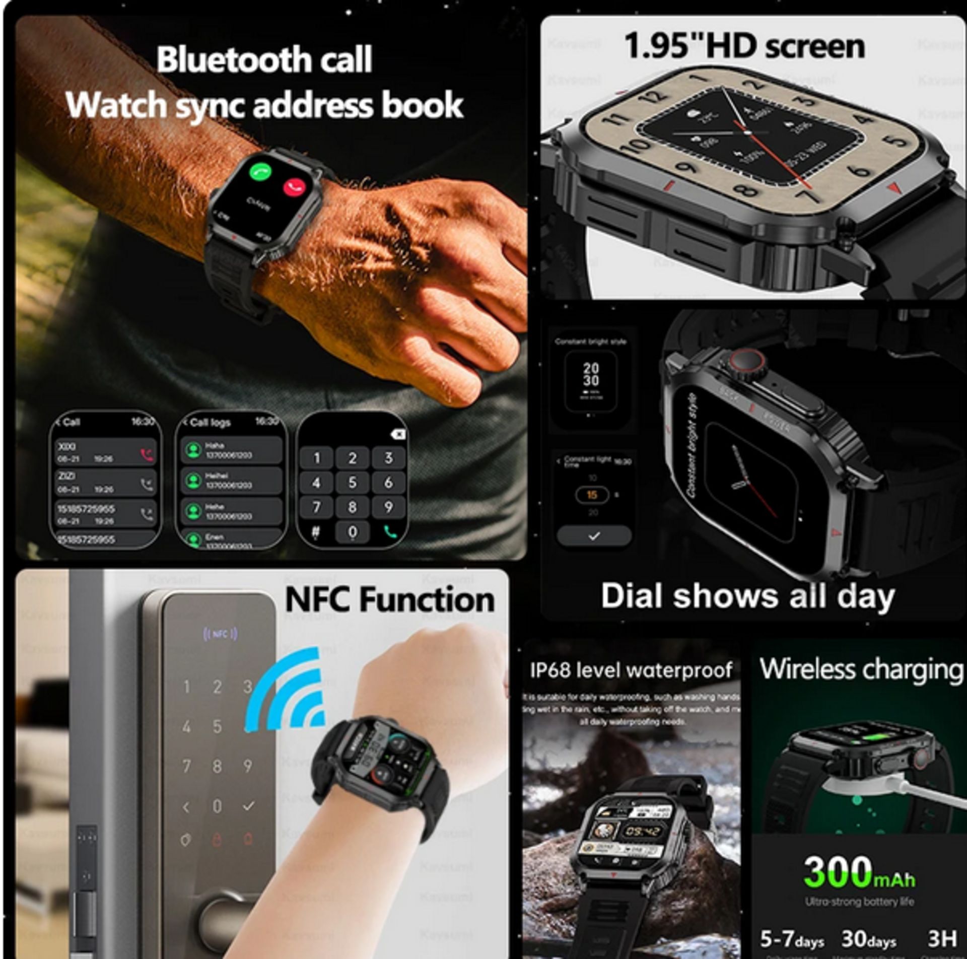 NEW STAINLESS STEEL ANDROID IOS SMARTWATCH BLOOD PRESSURE BLUETOOTH CALL GPS - FREE DELIVERY - Image 2 of 5