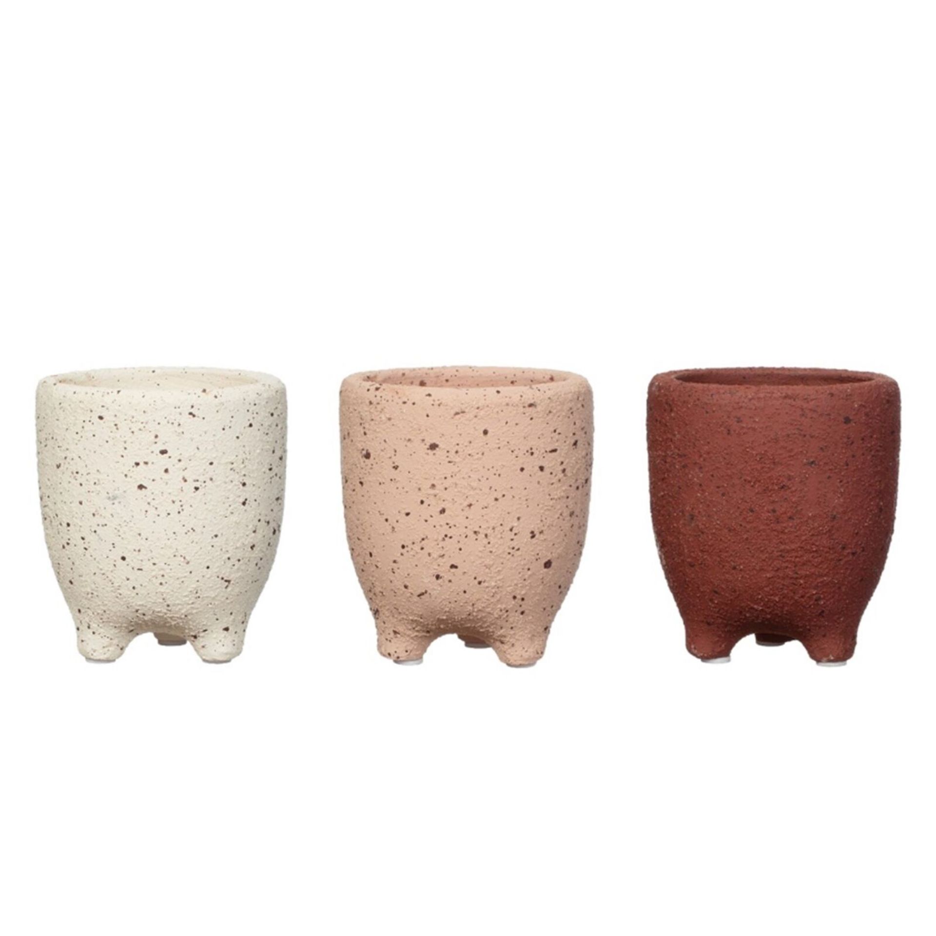 1734 X NEW S&B SPECKLED LEGGY PLANTER - 3 ASSORTED