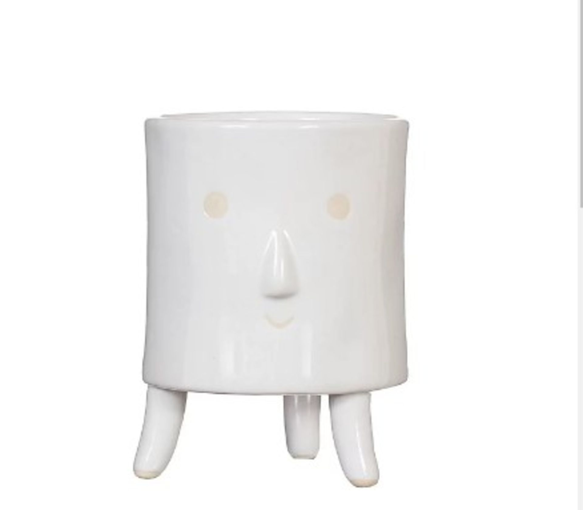 51 X NEW S&B LITTLE SMILEY FACE GLAZE LEGGY PLANTER