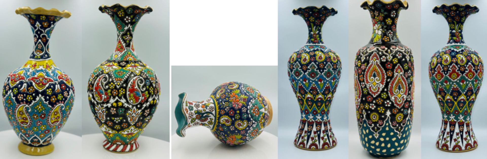169 X HAND MADE VASES - ASSORTED SIZES AND DESIGNS - 23CM - 33CM - Image 2 of 2
