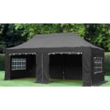 NEW BLACK HEAVY DUTY GAZEBO 3 X 6 BLACK