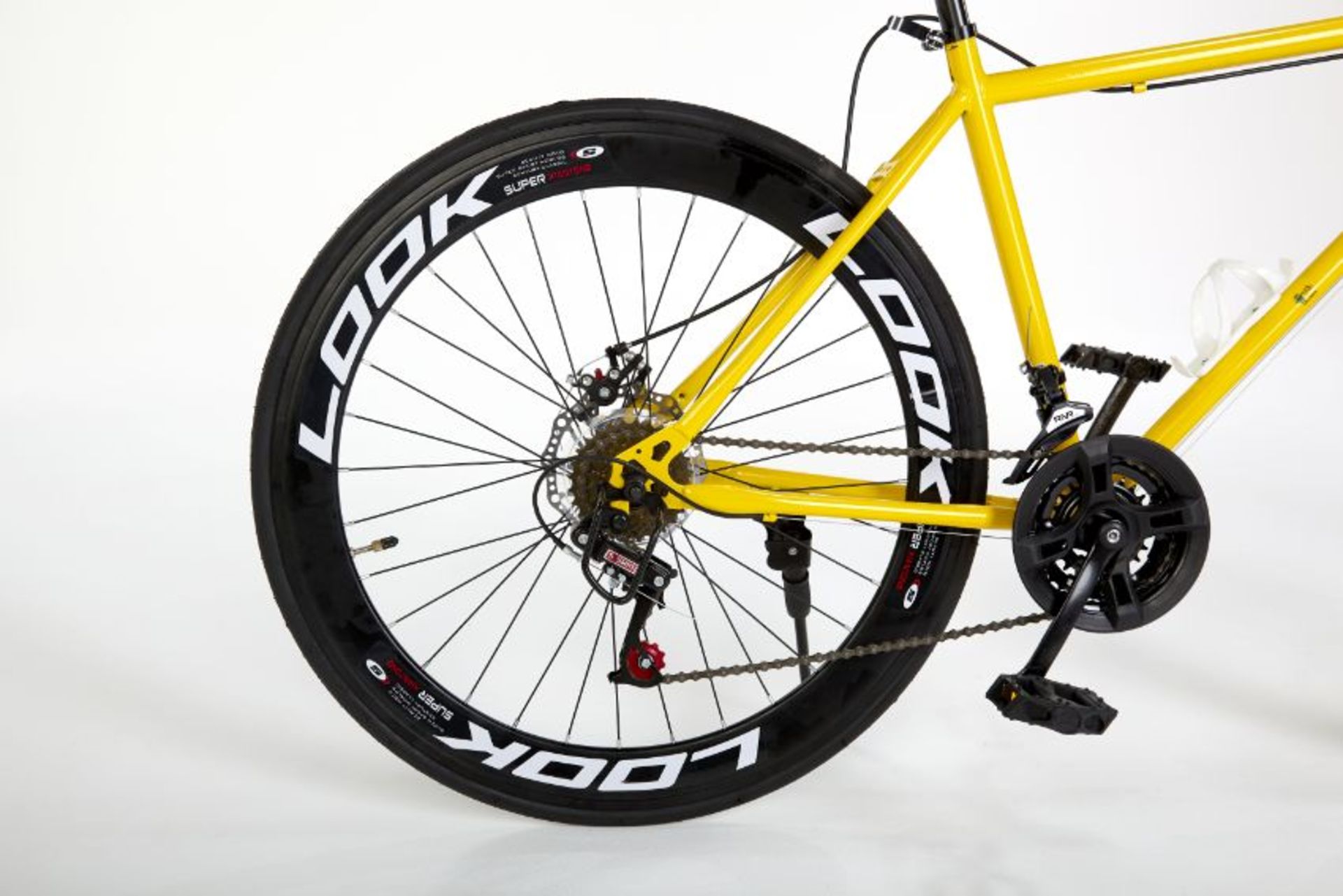 YELLOW STREET BIKE WITH 21 GREAR, BRAKE DISKS, KICK STAND, COOL THIN TYRES - Image 3 of 12